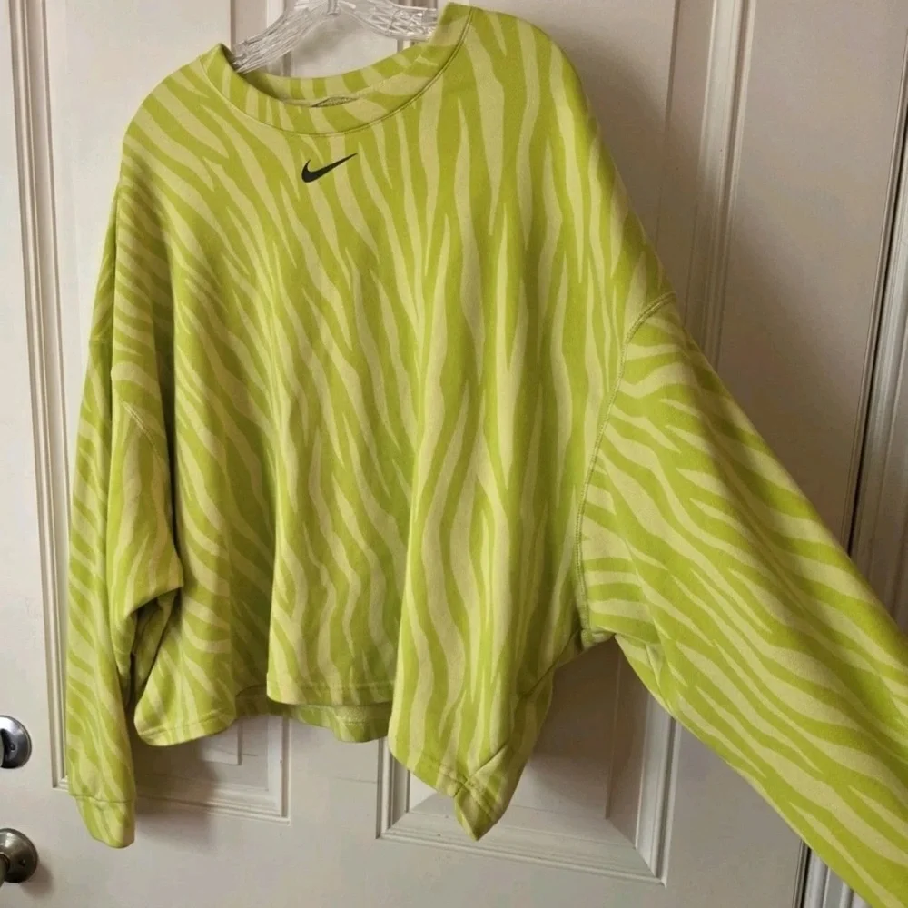Nike Women's Lime Zebra Print Sweatshirt